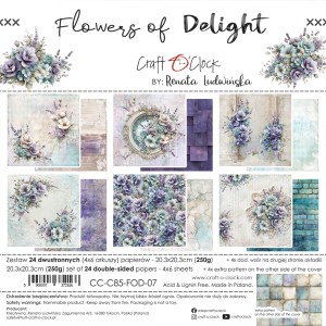 FLOWERS OF DELIGHT - zestaw papierów 20,3x20,3cm