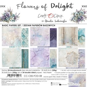 FLOWERS OF DELIGHT - zestaw papierów 20,3x20,3cm - BASIC