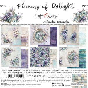 FLOWERS OF DELIGHT - zestaw papierów 15,25x15,25cm
