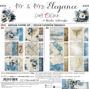 MR. & MRS. ELEGANCE - zestaw papierów 20,3x20,3cm - MIX