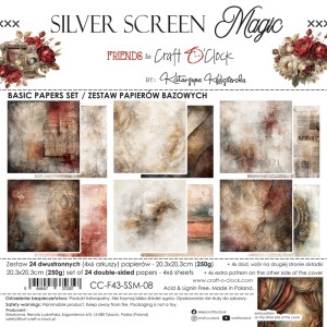 SILVER SCREEN MAGIC - zestaw papierów 20,3x20,3cm - BASIC