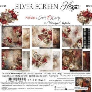 SILVER SCREEN MAGIC - zestaw papierów 15,25x15,25cm