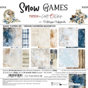 SNOW GAMES - a set of papers 20,3x20,3cm - BASIC