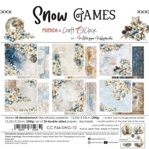 SNOW GAMES - a set of papers 15,25x15,25cm