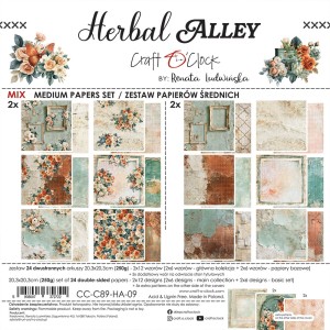 HERBAL ALLEY - zestaw papierów 20,3x20,3cm - MIX