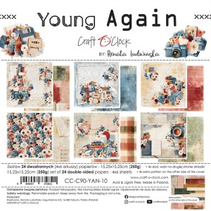 YOUNG AGAIN - zestaw papierów 15,25x15,25cm